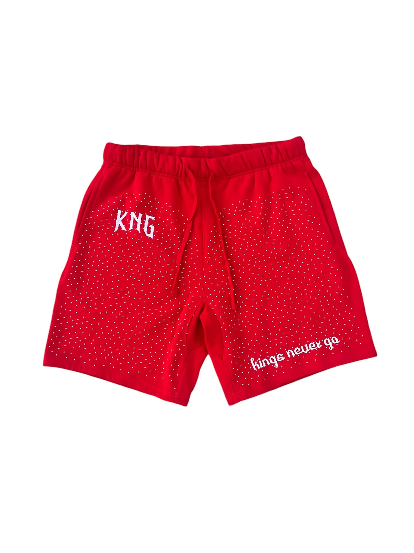 Rhinestone Shorts Red